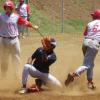 Philippe Lecouriex was called out in a close play at the plate.