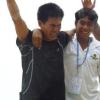 Warren in celebration after the match