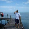 Willie poses for the camera while Seve and Andrew investigates the warm waters of Samoa