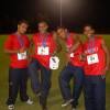 Rab (with cap) happy about the 4 x 100 !