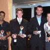 Beattie (centre left) pictured with his former Lions teammates