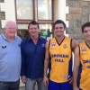 Danny O'Connor president of the BIC with Coach David Ruddock and players Jarrod Ruddock and Jayden Kelly