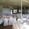 The hall configured for a wedding reception