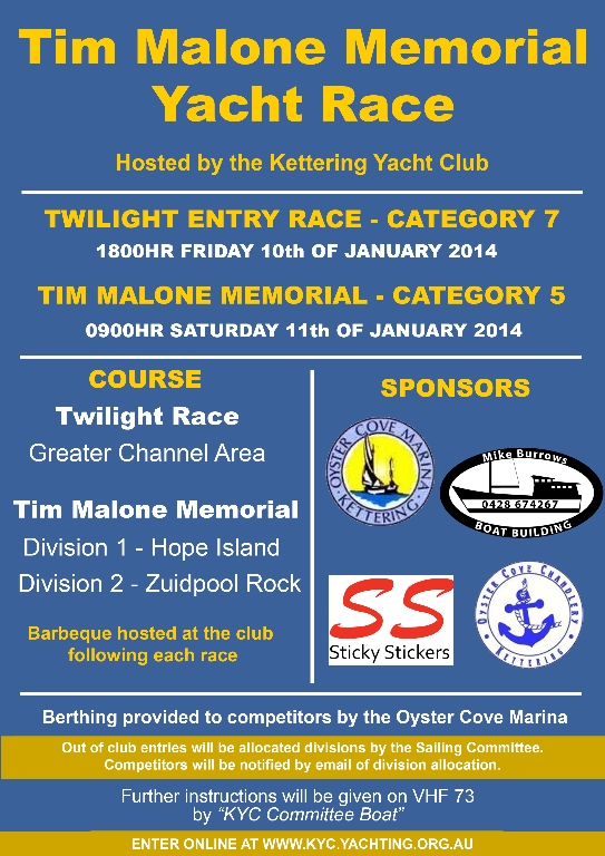 Tim Malone Memorial Races (10, 11 January 2014) Visiting yachts 