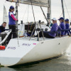 Kathy Macfarlane (white cap) aboard Children of Phoenix - BLiSS regatta 2014