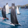 Taking off: With Hamilton Island’s airport in the background, some of the more than 30 multihulls at Audi Hamilton Island Race Week 2015 head away from the start and towards the spectacular Whitsunday Passage. (Image credit: Craig Greenhill, Saltwater Ima