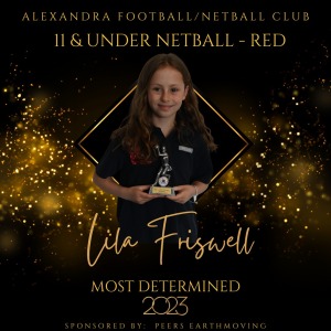 Under 11 Netball - Red - Most Determined