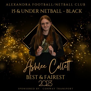Under 15 Netball - Black - Best & Fairest