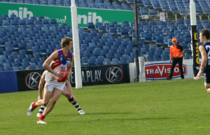 Jack Weston on the way to one of his six goals on saturday