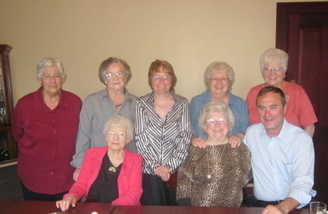 PMFC Ladies Committee with Club President Peter Bromley